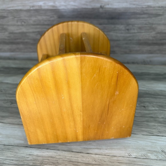 Wooden Heart Napkin Holder Mail Remote Lazy Susan Spins Country Rustic Cottage - Picture 3 of 9